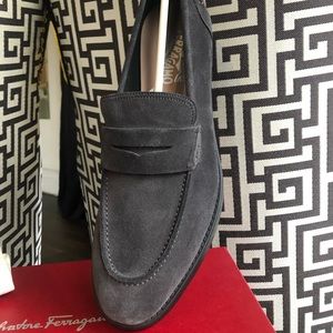 Men’s Salvatore Ferragamo grey suede loafer